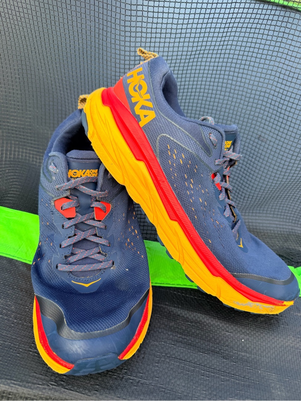 Hoka One One Challenger ATR 6 Men's Trail Running Shoes Size 12 D Blue Orange